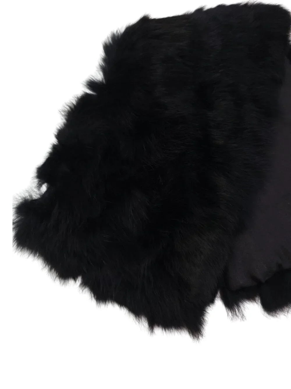 Women's Black Genuine Fur Detachable Collar